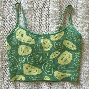 PACSUN Smiley Face Crop Top :) NWOT